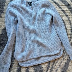 Ann Taylor Gray Crew Neck Sweater Soft Knit